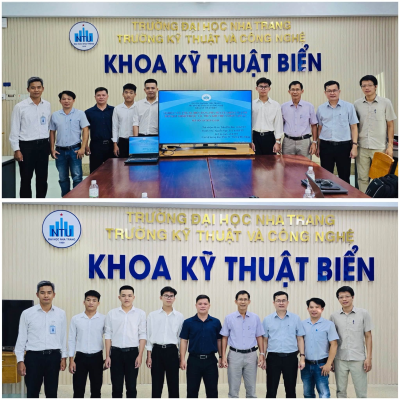 Khoa Kỹ thuật Biển tổ chức nghiệm thu đề tài Nghiên cứu khoa học sinh viên "Nghiên cứu ứng xử biến dạng phá hủy của kết cấu tấm hợp kim nhôm thuộc tàu thủy khi chịu va đập lặp lại”.